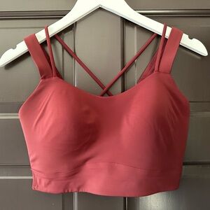 Lululemon Like A Cloud Sports Bra 8 D/DD Long Line Red Merlot Burgandy Red